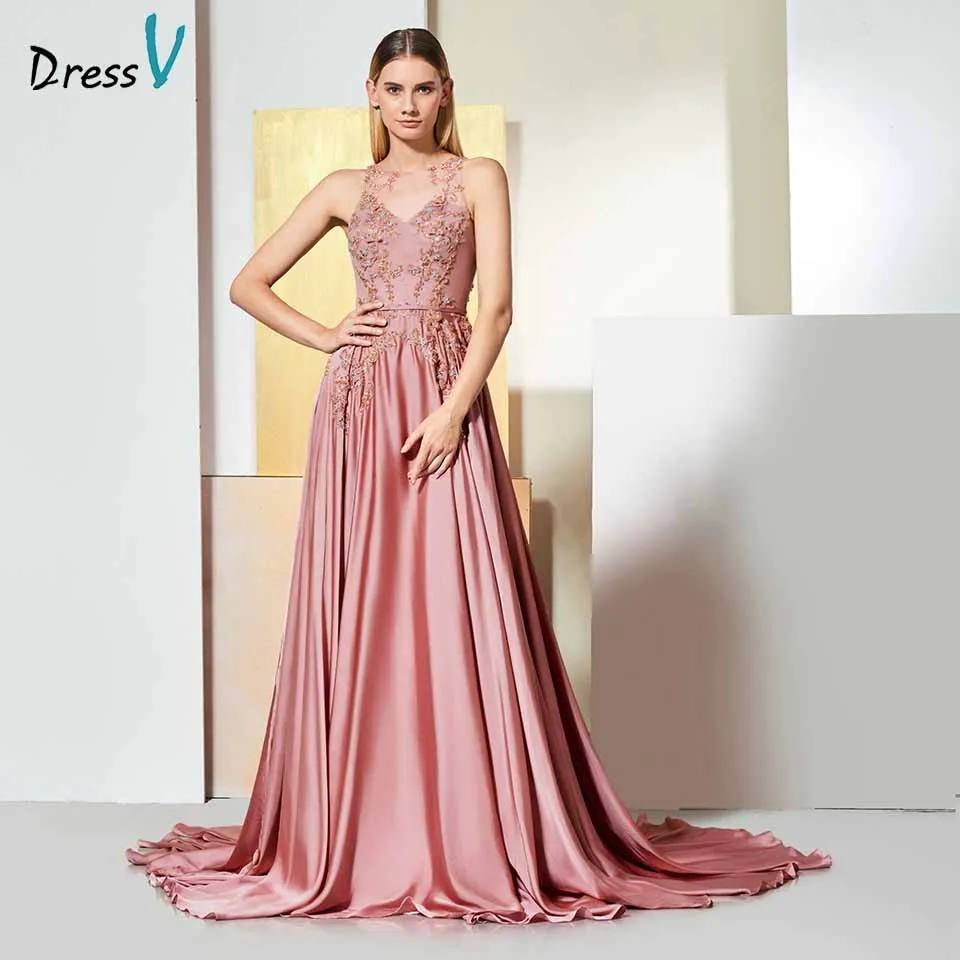 

Dressv evening dress scoop neck sleeves appliques beaded button floor-length wedding party formal dress evening dresses