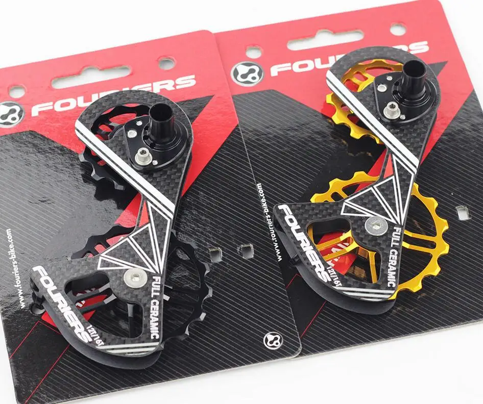 

FOURIERS 12T-16T full ceramic bearing jockey wheels Road bicycle rear derailleur pulleys Use FD-6800/6870/ 9000/9070