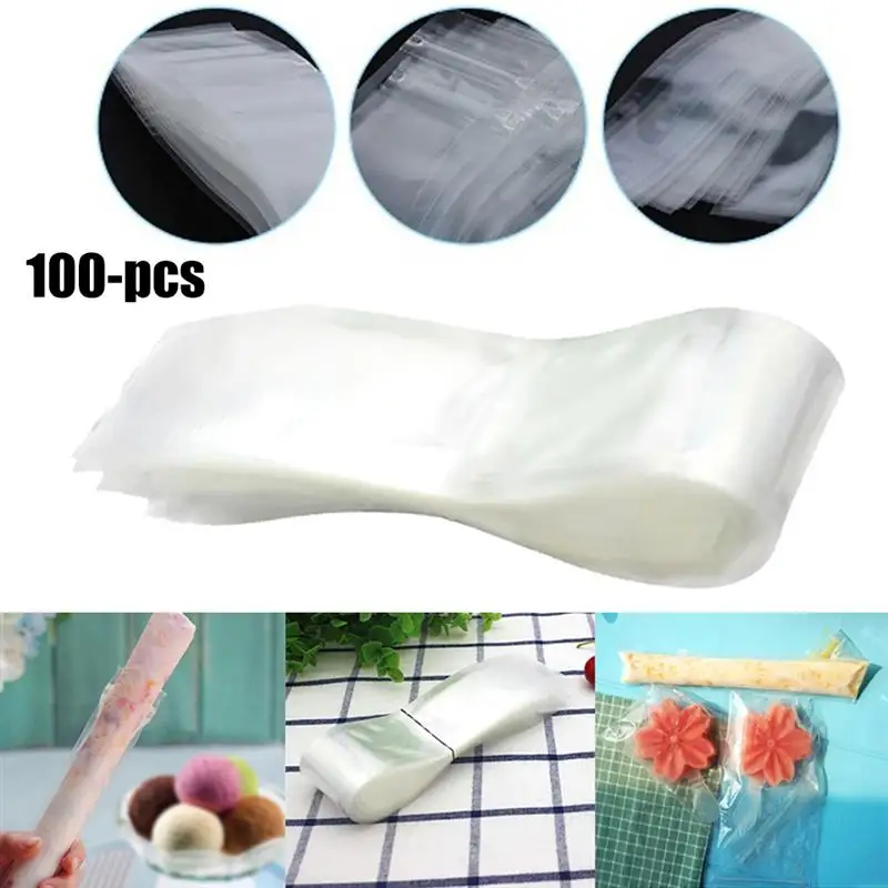 

100pcs Disposable Zip-Top Ice Pop Ice Lolly Molds Making Bags Foldable Funnel for DIY Juice Fruit Popsicle Ice Cream Makers