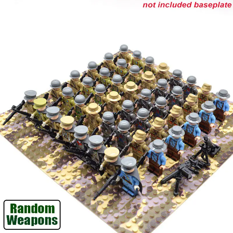 Цена 48 шт. компл. WW2 солдат Военная Советского Союза, Китай, США, Великобритания, Франция, Япония, армии конструкторных блоков, Детские кубики, игру...