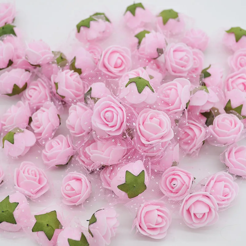 100 шт 2 см мини ПЭ пены розы искусственные головки цветов Венок ручной работы розы DIY ремесла поставки Свадебная вечеринка коробка украшения
