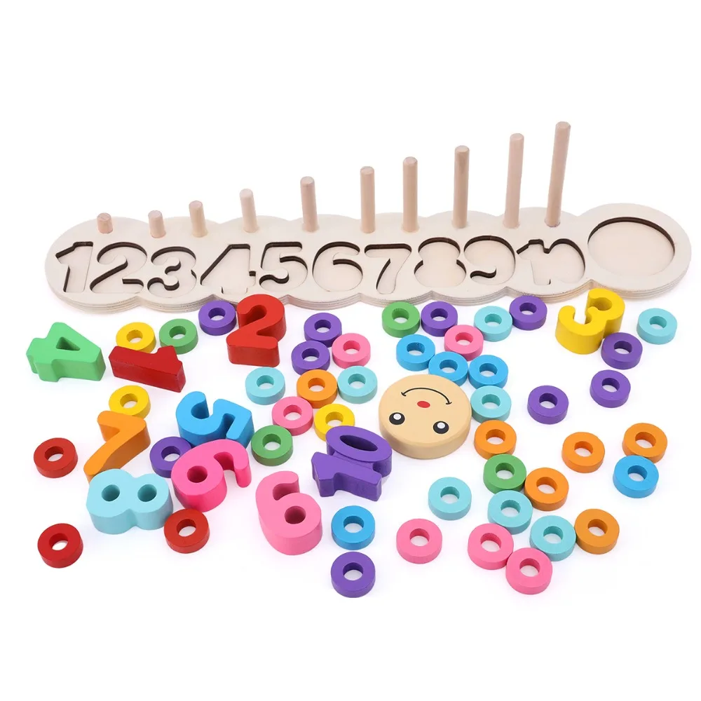 Children Wooden Montessori Toys Early Colorful Digital Counting Shape Matching Learning Puzzle Math Sensory Toys For Boys Girls Children Wooden Montessori Toys Early Colorful Digital Counting Shape Matching Learning Puzzle Math Sensory Toys For Boys Girls