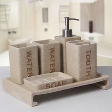 Песчаник набор из пяти предметов Европейский Креативный набор для мытья ванной комнаты принадлежности для ванной комнаты пара Свадебная кружка LO87354