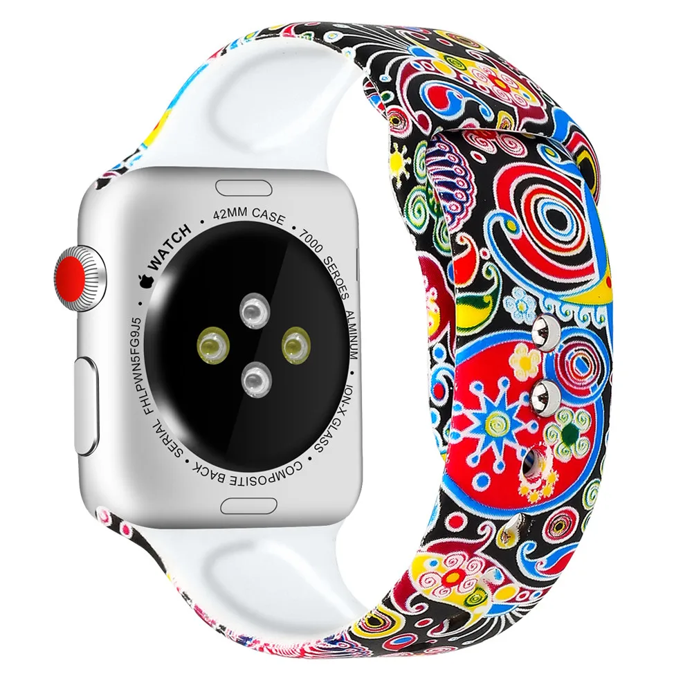 Ремешок для apple Watch pulseira apple Watch 4, 3, 5, 44 мм, 40 мм, iwatch band 42 мм, 38 мм, correa, популярный женский браслет с принтом 44