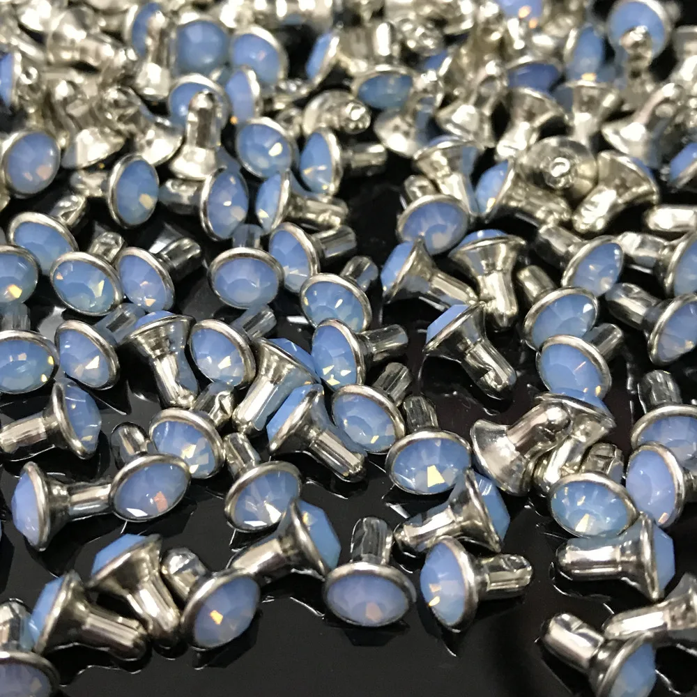 Новое поступление DIY 50 шт. 6 мм Air Blue Opal CZ+++ аппаратные заклепки синий опал Кристальные заклепки кожа ремесло панк-шпильки подходит для "сделай сам"