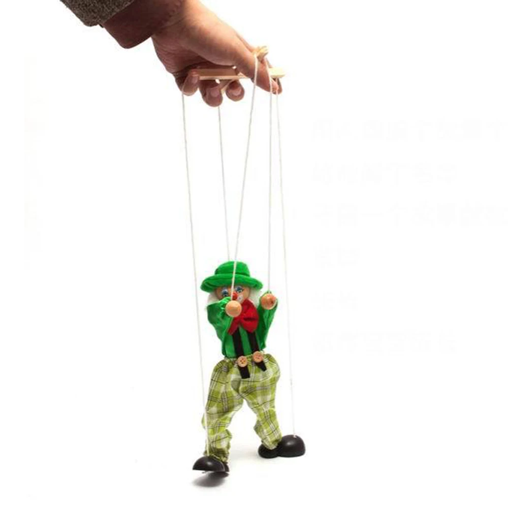 

Hot Sale String puppet Clown Puppet Marionette Shadow Play Baby Toys Wooden Cloth Kids Funny Toy Gift Traditions Classic