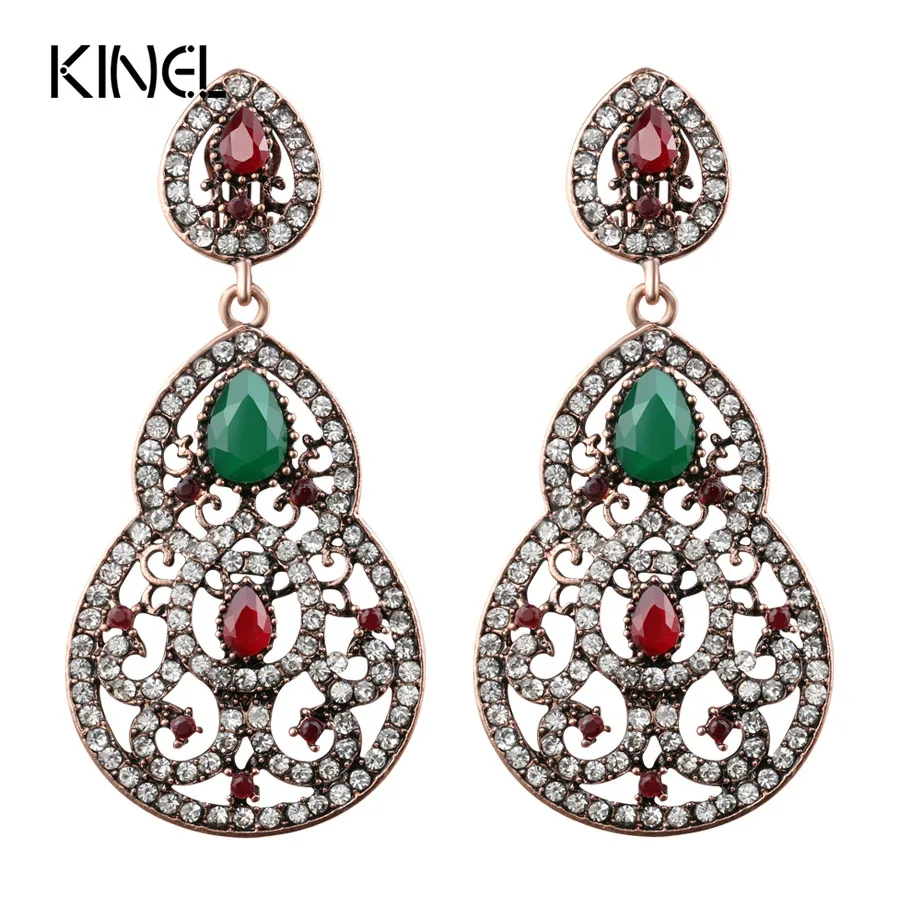 Unique 8 Shape Earrings For Women Turkish Jewelry Ancient Gold Color