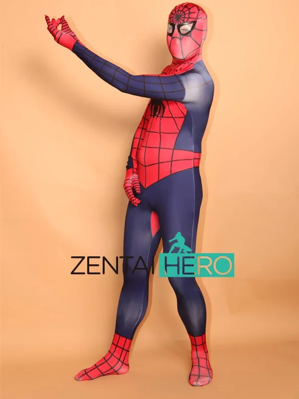Free Shipping DHL Adult Printing Full Body Lycra Spandex Spiderman Costume Cool Superhero Costume For 2017 Halloween Events (4)