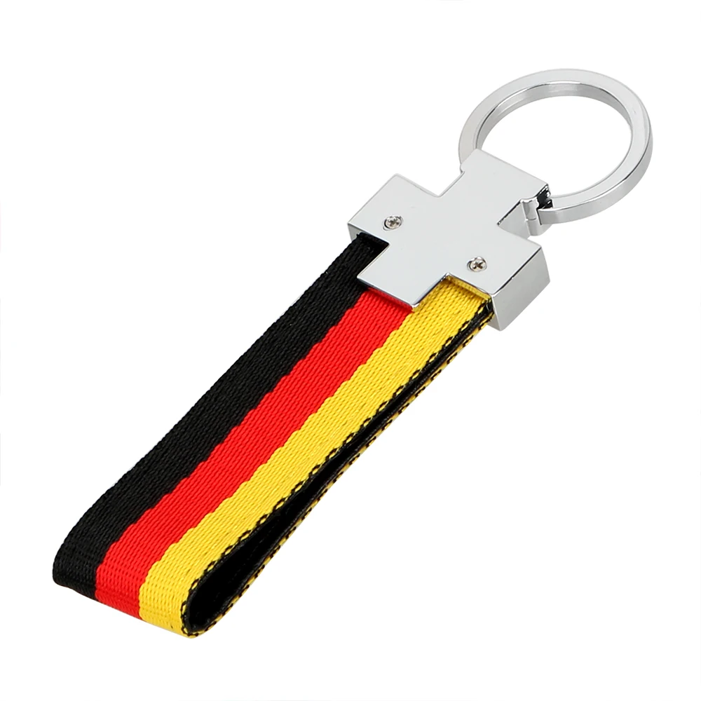 FORAUTO Outdoor Sport Styling Car Key Ring Italy Germany Flag Keychain Universal Holiday Gift Car Accessories Metal and Cloth