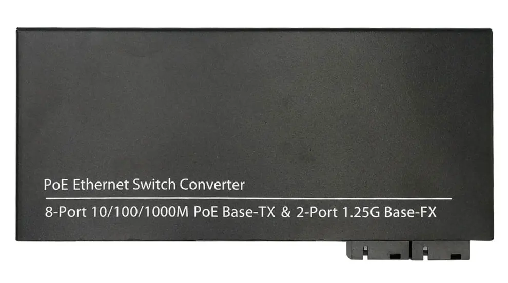 POE коммутатор 8 RJ45 2 SC fiber Gigabit Ethernet коммутатор медиаконвертер волоконно-оптический одномодовый UTP порт 10/100/1000 м