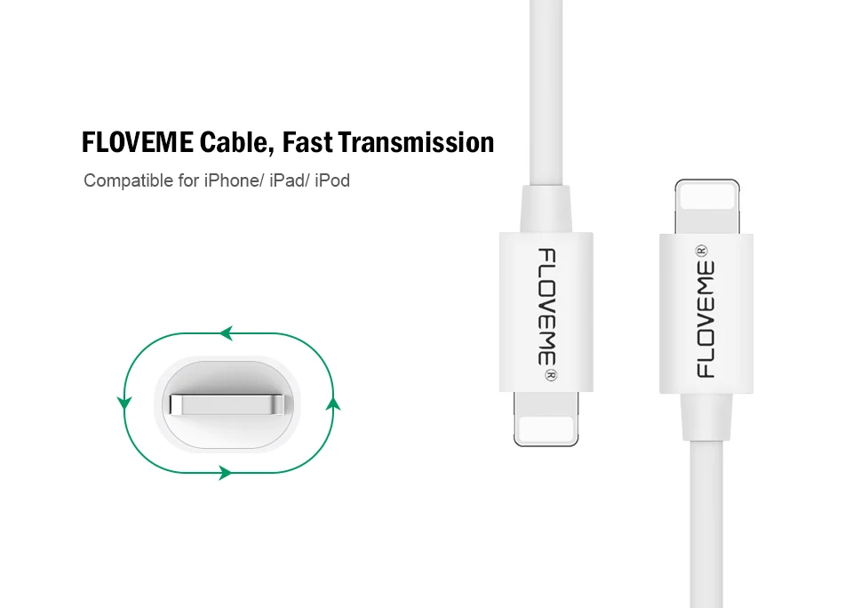 FLOVEME USB кабель для iPhone 5S, 5, SE, 6s, 7, 2.1A, зарядка 1 м, Micro USB кабель для samsung Galaxy S7 Edge, S6, S5, Xiaomi, Note, 4X, Кабо