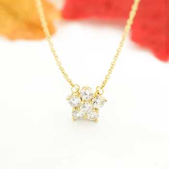 

Crystal Star Pendants Necklaces Women Dainty Jewelry Stainless Steel Gold Color Chain Chocker Necklaces Collares Mujer