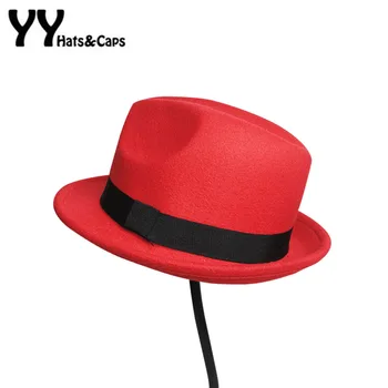 

Kids Wool Felt Snap Brim Hat Trilby Boys Vintage Wool Panama Fedora Girls Solid Felt Jazz Hats Casual Fedora 8 colors YY60526