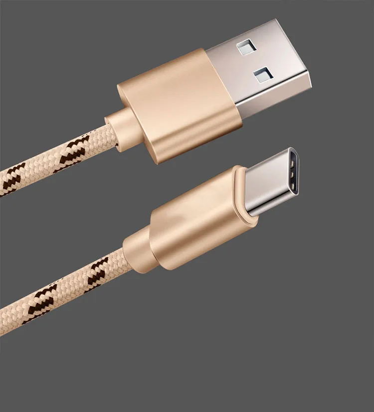 Тип usb C нейлоновый быстрой зарядки Тип-C USB кабель синхронизации зарядного устройства для Xiaomi Mi A1 A2 huawei P20 lite Honor 10 Oneplus 3t 5, 6 комплектов/партия, 6-7 лет