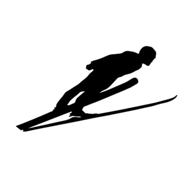 

14.4CM*7.6CM Interesting Skier Vinyl Decal Freestyle Sports Car Sticler Black/Silver S9-0439