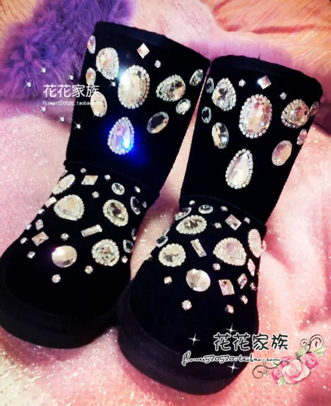 

The new snow boots handmade diamond pearl drum padded Specials