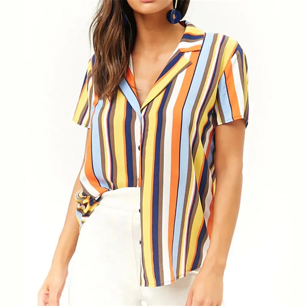 

Summer Fashion Printed Print Blouse Ladies Casual Sexy Shirt Loose Tee Tops Female Women's Short Sleeve Shirt Blusas Pullover