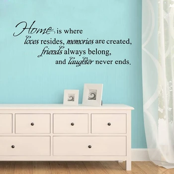 

Home Is Where Love Resides friends laugh often.. Quote Vinyl Art Wall Stickers home decor