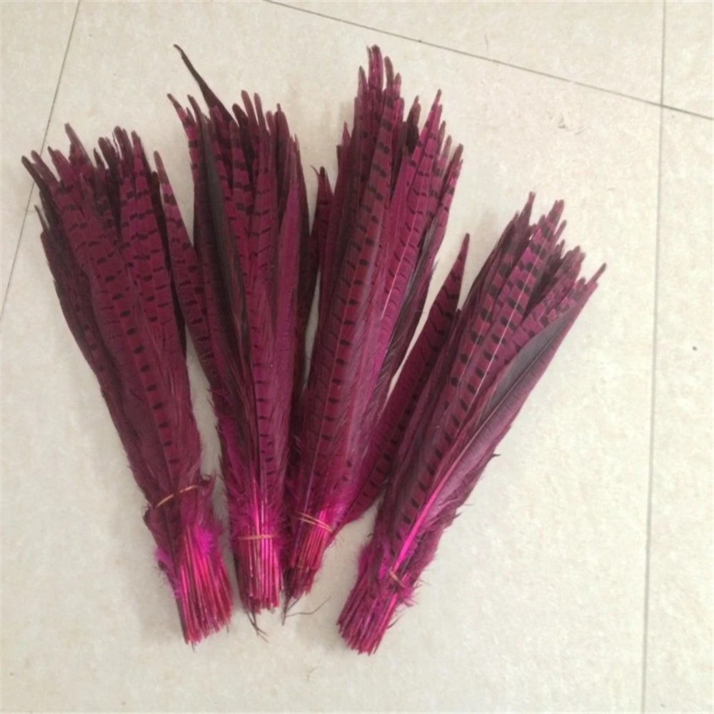 10 шт. Hot Pink DIY фазан хвост перо 12-14 &quot30-35 см наращивание волос свадебные