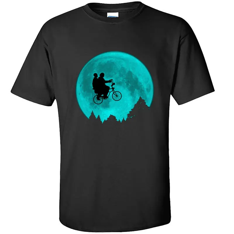 comfortable ElevenETBikerSceneStrangerThingsMoon Top T-shirts for Men Hot Sale Summer Fall O Neck 100% Cotton Fabric Top T-shirts Tshirts ElevenETBikerSceneStrangerThingsMoon black