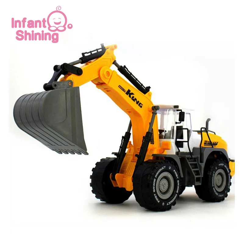 Infant Shining Engineering Cars 1:22 Excavator Model Toys Plastic Construction Vehicle for Children Boys Gift Toy - Цвет: 1