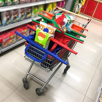 

Non-Woven Supermarket Hanging Shopping Bag Trolley Pouch Portable Storage Bag for Dropshipping 4pcs/set