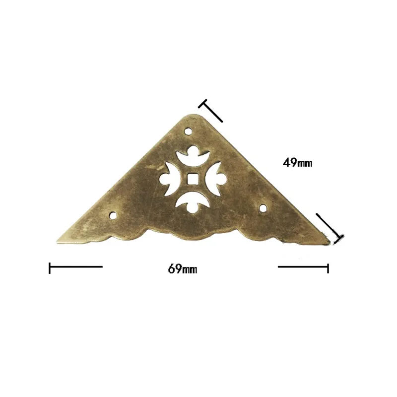 

Bulk Filigree Triangle Brass Coner Cabochon,Chinese Ancient Vintage Snow Cover,Flatback Scrapbooking,Wine Wooden Box Decor,48mm