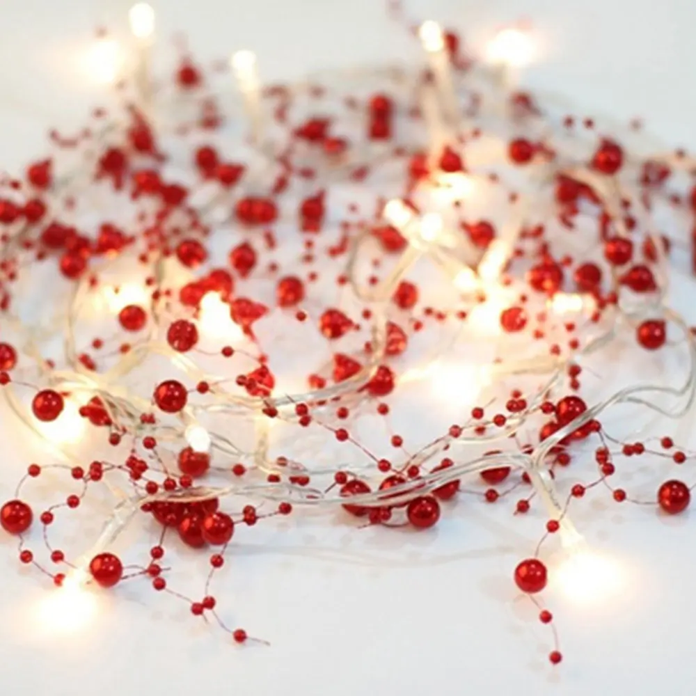 

Light String Fairy Lights Waterproof Red Beads Festival Decoration Wedding Decor Christmas Supply Holiday Lighting Amazing