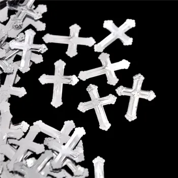 

200pcs/bag Silver Cross Cards Table Decor Tissue Paper Wedding Foil Confetti Easy To Clean Auspicious Party Table Scatters
