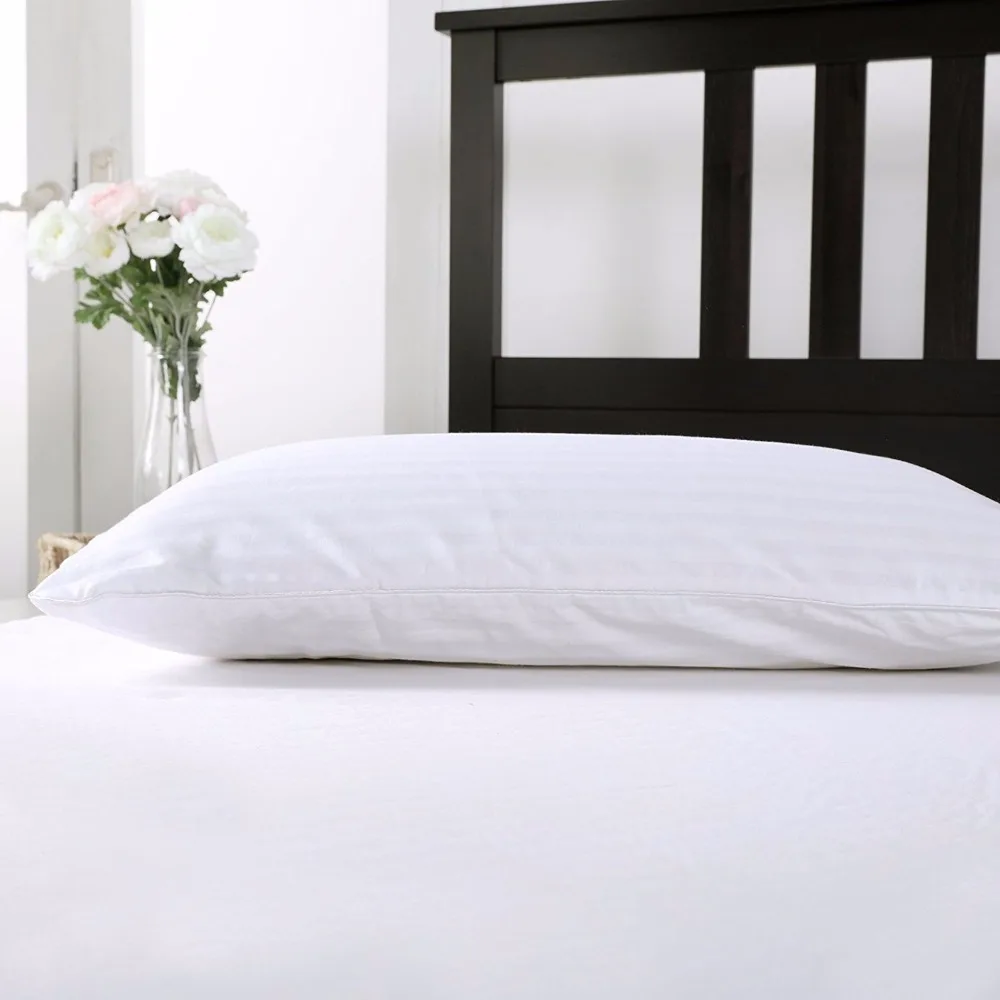 

100% Cotton Sateen Zippered Pillow Cover Protector Pillowcases Sham Anti-Dustmite Standard Size Set of 2 51 x 66 cm