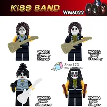 Строительный блок 100 шт/партия WM6022 хард-рок группа Kiss Пол Стэнли томайер Эрика певица Генные симмоны Подарочные игрушки для детей