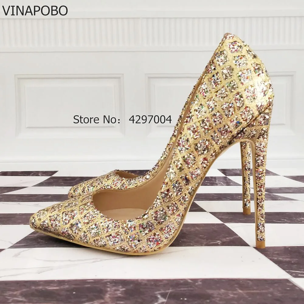 2Gold-glitter-shoes-high-heels-12cm-10cm-8cm-heel-sexy-size-33-34-banquet-high-heels (3)