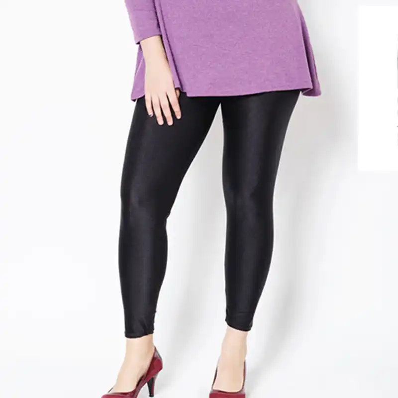 shiny black workout leggings