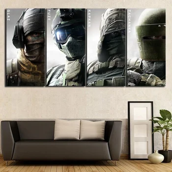 

4 Piece Special Forces Poster Rainbow Six Siege Painting Wall Picture Canvas Art Home Decor