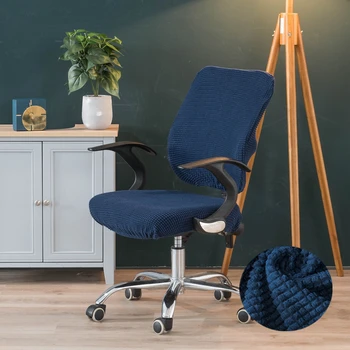 

Elastic Split Chair Back Cover+Seat Cover 2pcs/set solid color Office Computer Chair Cover Spandex Fabric Stretch Case