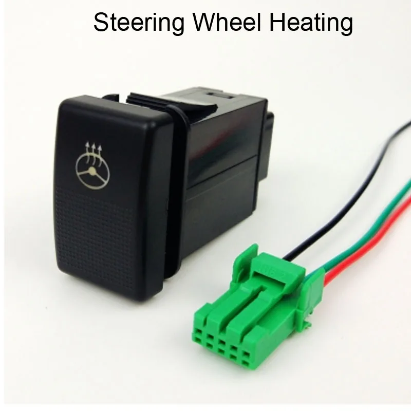 Рулевое колесо Отопление зеркало заднего вида Отопление Музыка Аудио громкость электронный переключатель в виде собаки кнопка провода для Mazda 3 - Цвет: Steering Wheel Heat