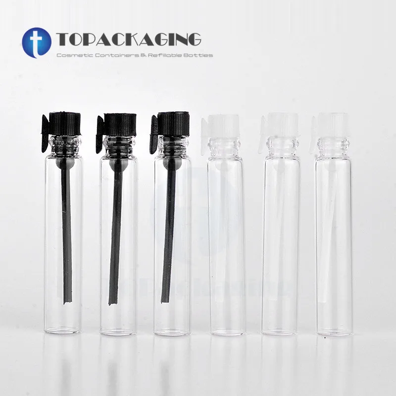 500PCS/LOT-2ML Glass Bottle With Lid,Empty Makeup bottling,Sample Cosmetic Container,Test Vial,Transparent Glass Perfume Tube