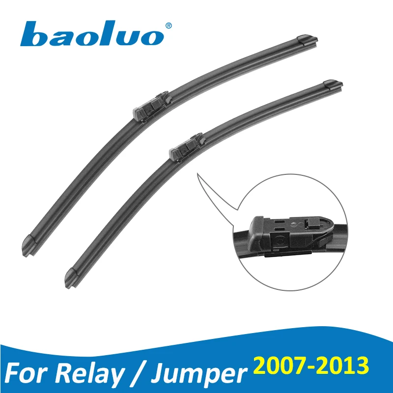 BAOLUO Wiper Blades For Citroen Relay/Jumper 26''+22'' 2007 2008 2009 2010 2011 2012 2013 Rubber Windshield Car Accessories |