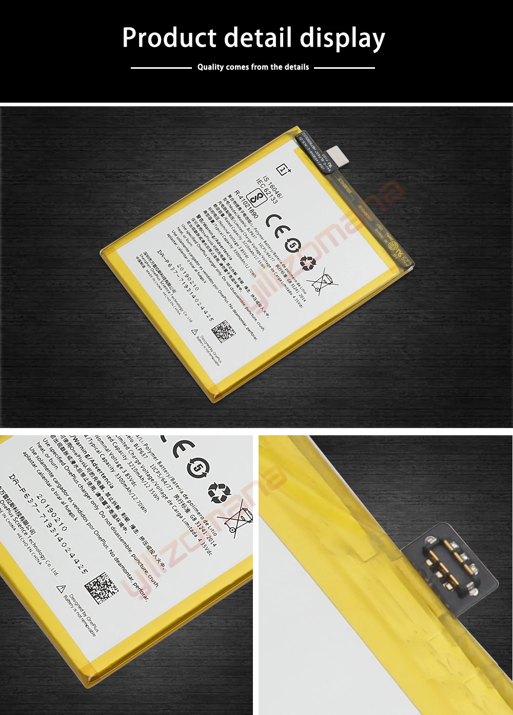 ONE PLUS Original Replacement Battery BLP571 BLP597 BLP613 BLP633 BLP637 For OnePlus 5 5T 3 3T 2 1 1+ Retail Package Free Tools