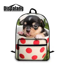 Dispalang бренд Для мужчин Для женщин ноутбук рюкзак мини с принтом собаки Тетрадь сумка большой хлопок Школьные ранцы для Обувь для мальчиков
