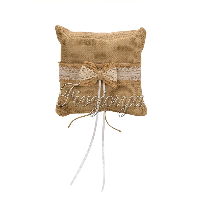 1Piece 20cm x 20cm Burlap Wedding Ring Pillow With Lace Bowknot Ring Pillow Cushion for Home Party Decor Wedding Supplies 1Piece 20cm x 20cm Burlap Wedding Ring Pillow With Lace Bowknot Ring Pillow Cushion for Home Party Decor Wedding Supplies