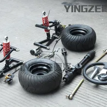 GO KART картинг ATV UTV спереди зубачатая рейка рулевого механизма суставы Поперечная рулевая тяга рулевого колеса тормозной насос с 6 дюймов колеса шины