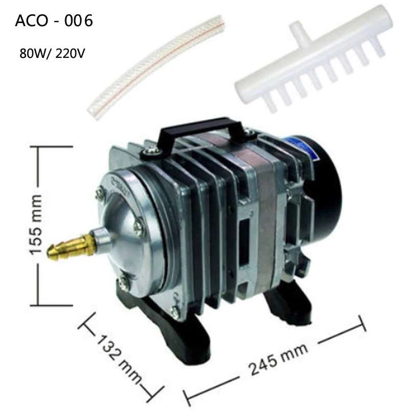 

ACO-006 Electromagnetic Air Compressor aquarium air pump Fish Tank Oxygen AirPump 80W 220V 88L/min 0.030Mpa akvaryum air-pump