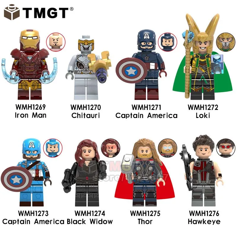 

Single Captain America Thor Chitauri Loki Hawkeye Black Widow Iron Man Bricks Building Blocks Toy For Children