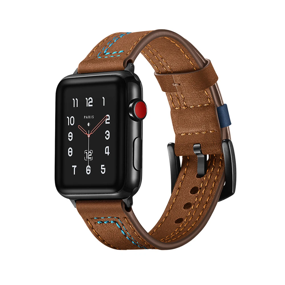 Genuine leather strap for apple watch series 4/3/2/1 iwatch band 42mm/38mm/42mm/40mm bracelet wrist clock belt accessories
