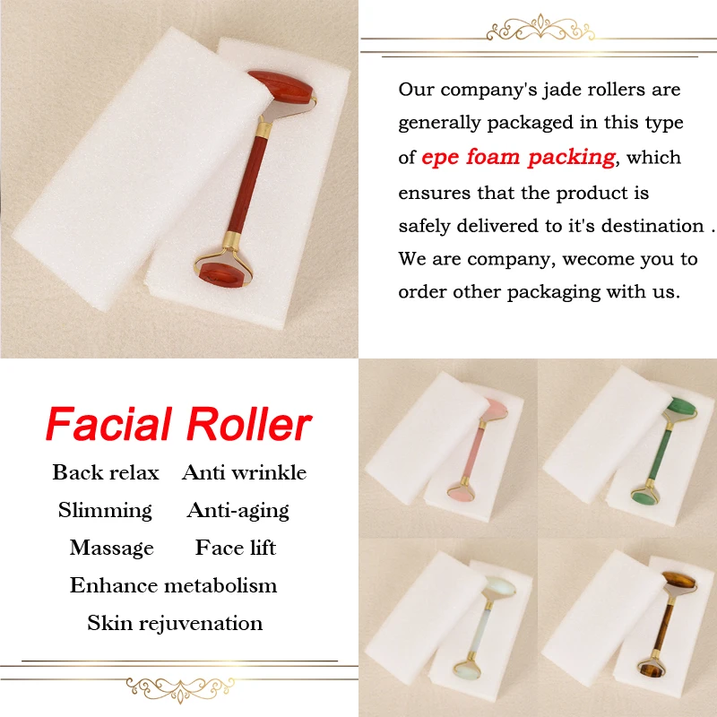 “ Rolo de Jade Massagem Facial Natural Anti Celulite