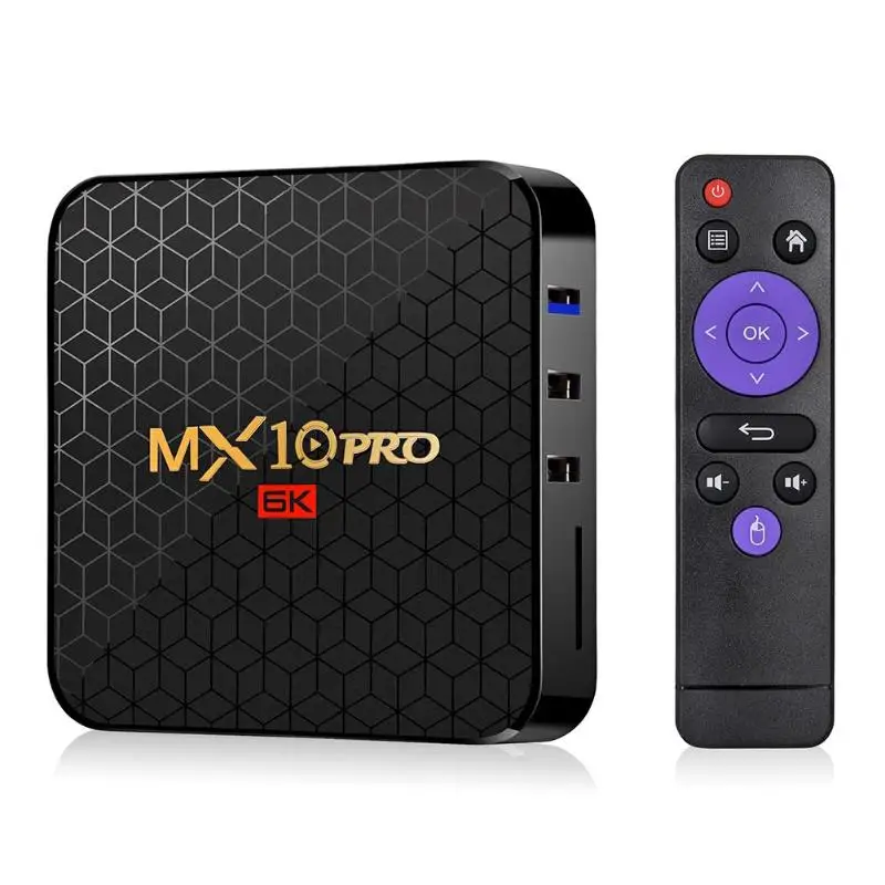 

MX10 Pro Android TV Box 4GB+64GB Android 9.0 TV Attachment Prefix Allwinner H6 Quad Core 6K Set Top Box With Remote Control