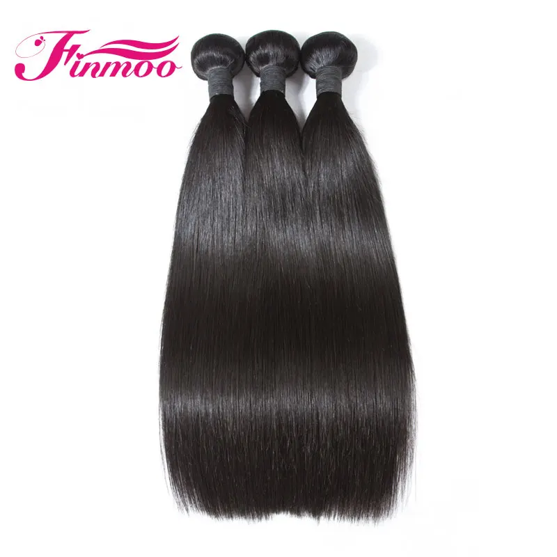 

Finmoo Straight Bundles Peruvian Remy Hair Wigs Natural Black Color 8-26 Inches 100% Human Hair Weaving Extension For Women