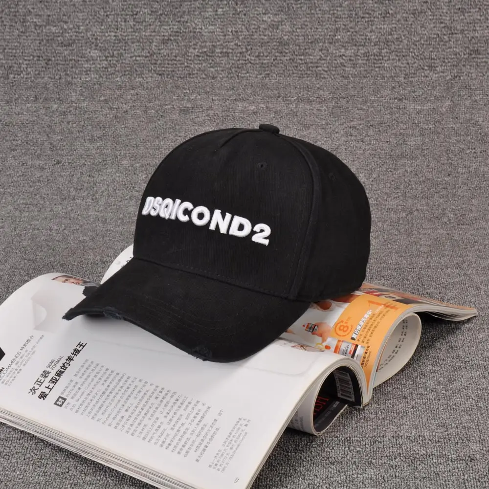 Alta calidad DSQICOND2 algodón Casquette Gorra de béisbol hombres mujeres negro blanco sombreros Gorra Beisbol
