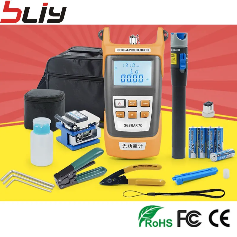 Волоконно-оптические FTTH Tool Kit с FC-6S Fiber Кливер и оптический Мощность метр 5 км